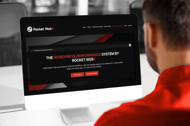 Rocket WebX performance system displayed on a desktop monitor